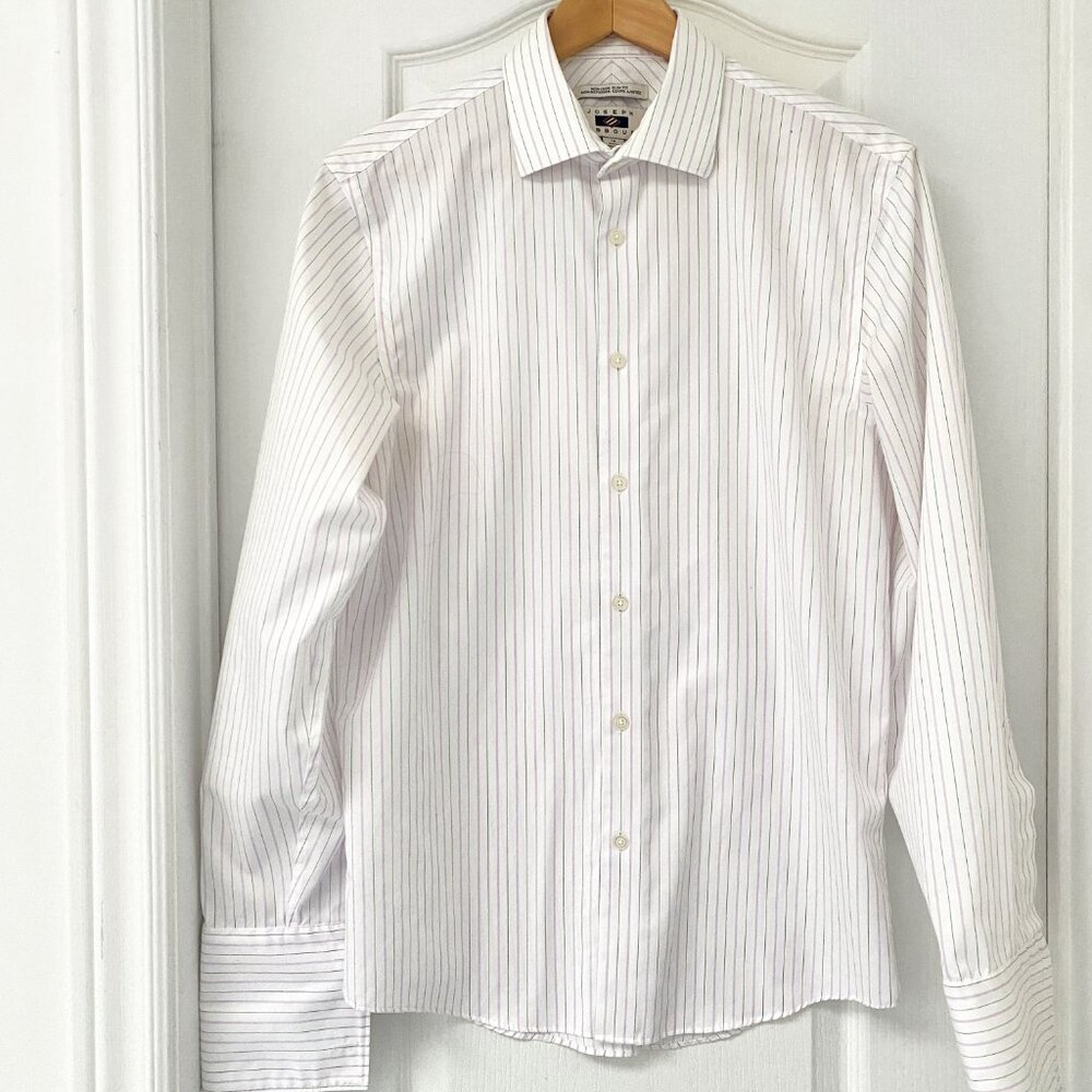 Joseph Abboud Non-Iron Pinstripe Dress Shirt Men's 16 34/35 Slim Fit